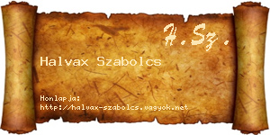 Halvax Szabolcs névjegykártya