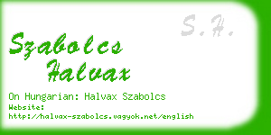szabolcs halvax business card